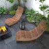 Outdoor Ergonomic Patio Wooden Rocking Chair Lounger - 360 lbs Max Weight