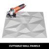 13 Pack 19.7x19.7Inches Diamond White 3D PVC Wave Panels for Interior Wall Decor Textured 3D Wall Tiles 32 Sq Ft