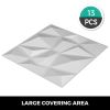 13 Pack 19.7x19.7Inches Diamond White 3D PVC Wave Panels for Interior Wall Decor Textured 3D Wall Tiles 32 Sq Ft
