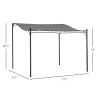 Outsunny 10' x 10' Steel Outdoor Pergola Gazebo, Patio Canopy with Weather-Resistant Fabric and Drainage Holes for Backyard Pool Deck Garden, Gray
