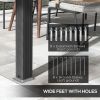 Outsunny 10' x 12' Retractable Pergola Canopy, Wood Grain Aluminum Pergola, Outdoor Sun Shade Shelter for Grill, Garden, Patio, Backyard, Deck, Gray