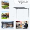 Outsunny 10' x 10' Steel Outdoor Pergola Gazebo, Patio Canopy with Weather-Resistant Fabric and Drainage Holes for Backyard Pool Deck Garden, Gray
