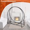 40 Inch Tubular Steel Log Hoop Firewood Storage Rack