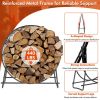 40 Inch Tubular Steel Log Hoop Firewood Storage Rack