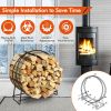 40 Inch Tubular Steel Log Hoop Firewood Storage Rack