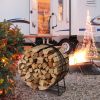 40 Inch Tubular Steel Log Hoop Firewood Storage Rack