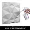 13 Pack 19.7x19.7Inches Diamond White 3D PVC Wave Panels for Interior Wall Decor Textured 3D Wall Tiles 32 Sq Ft
