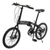 CamPingSurvivals 20in 150kg High Carbon Steel Foldable Commuter Bicycle Black