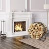 40 Inch Tubular Steel Log Hoop Firewood Storage Rack