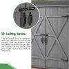 Outdoor Storage Shed with Lockable Door, Wooden Tool Storage Shed with Detachable Shelves and Pitch Roof, Natural/Gray